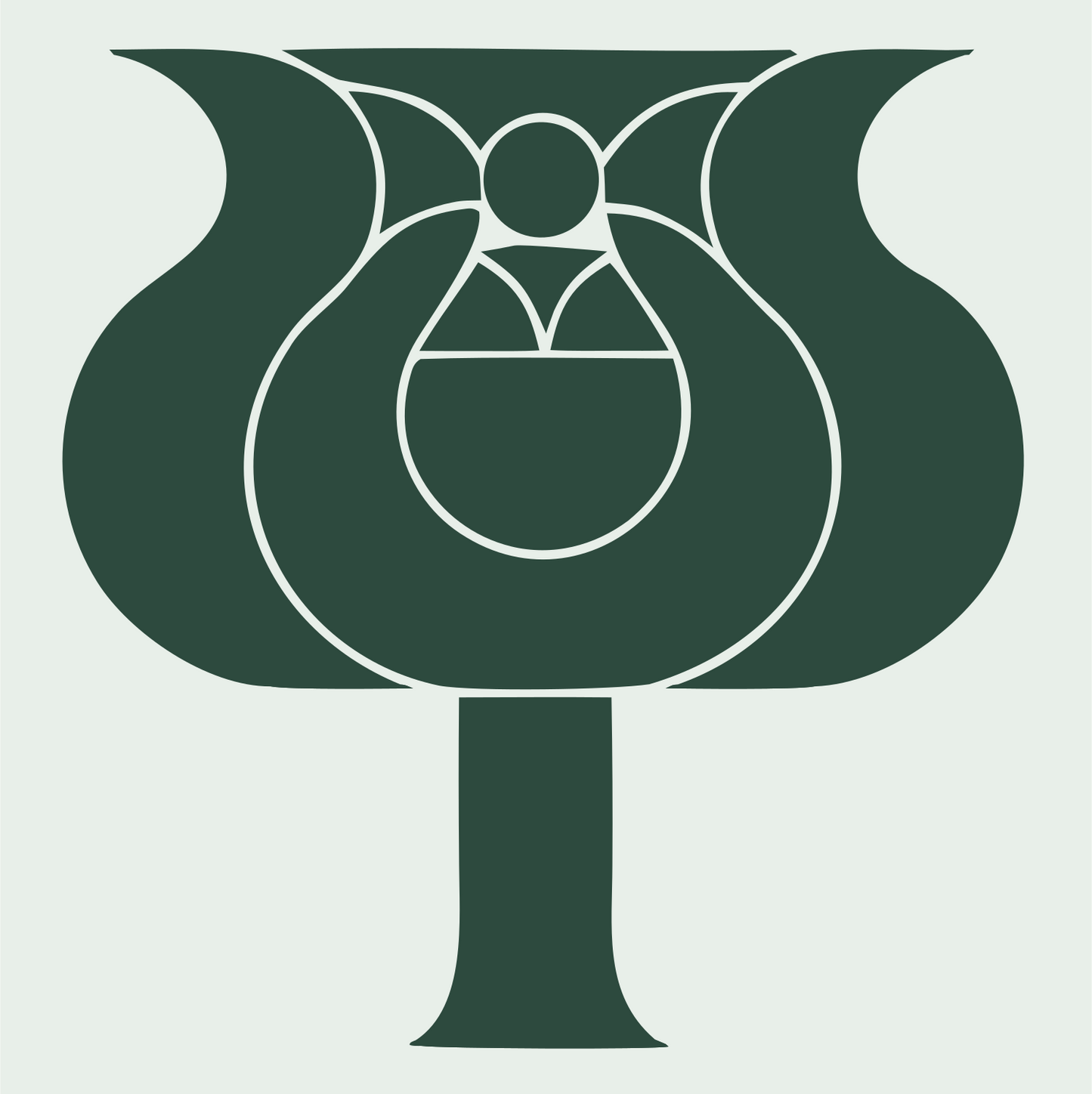Layered Overlap Blooming Poppy Cauldron Mark #e8efe9/#2d4a3e