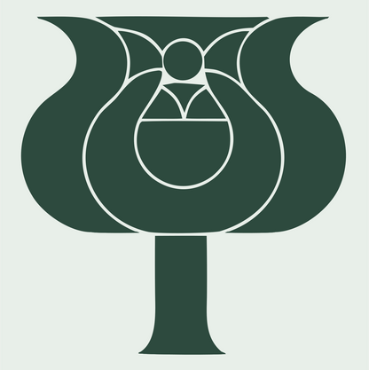 Layered Overlap Blooming Poppy Cauldron Mark #e8efe9/#2d4a3e