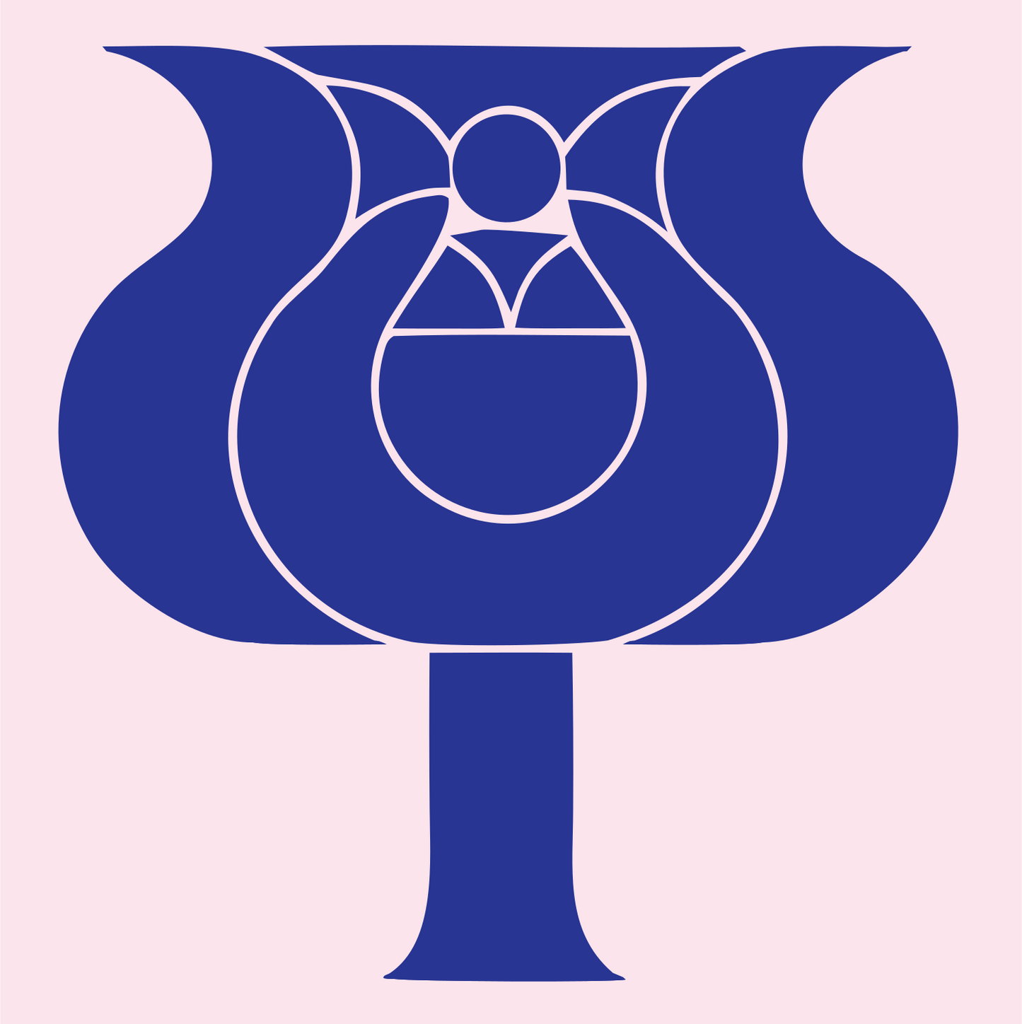 Layered Overlap Blooming Poppy Cauldron Mark #fce4ec/#283593