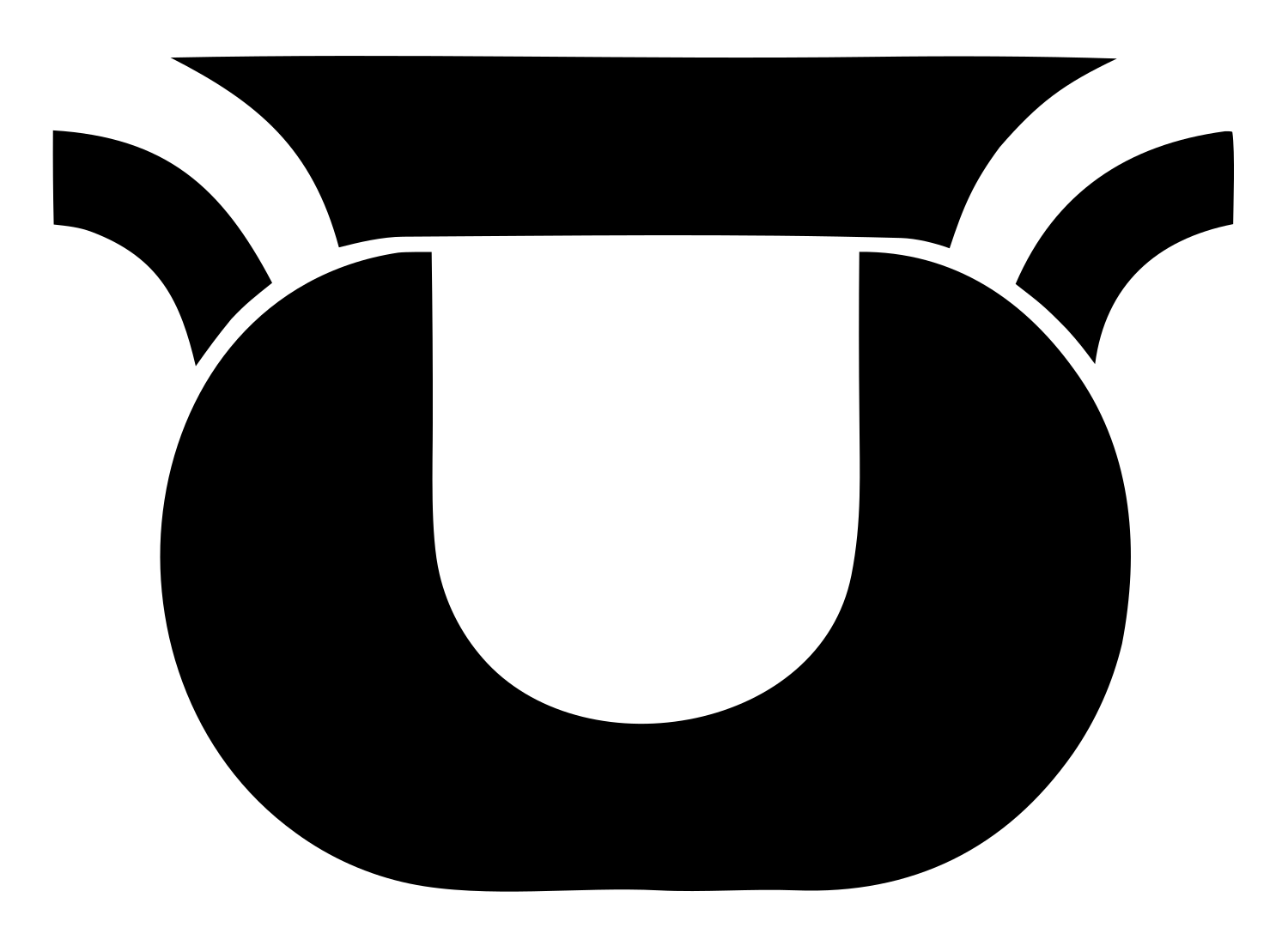 Layered Overlap Wide-Rim Kettle Cauldron Badge #ffffff/#000000