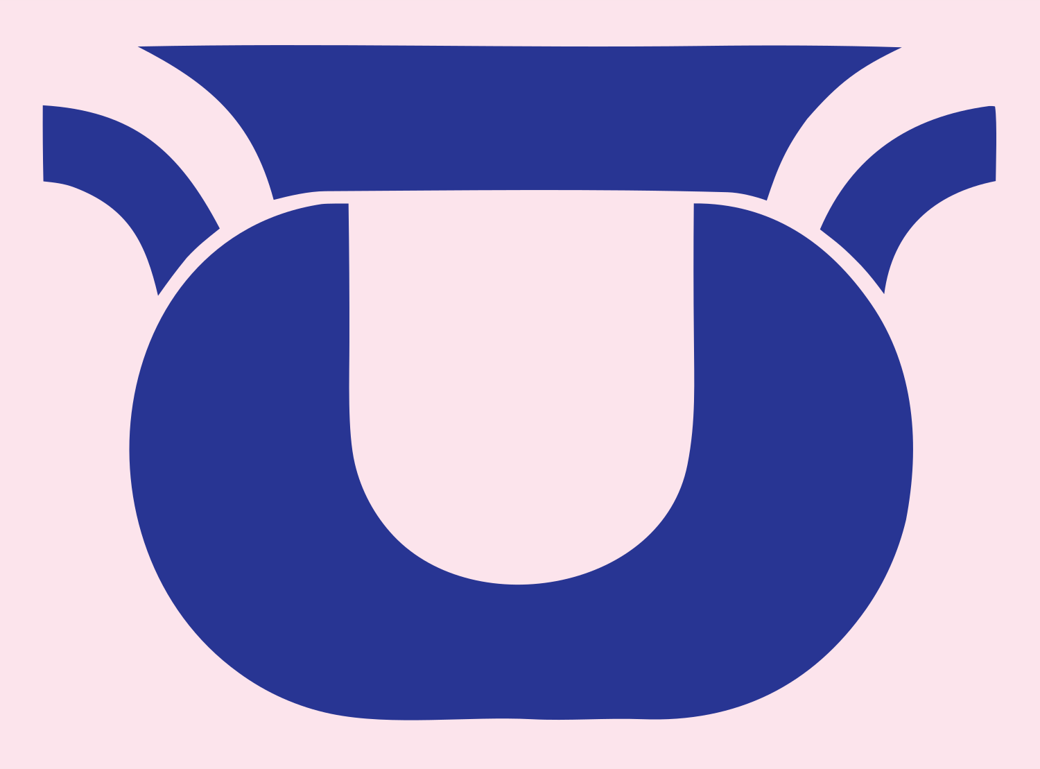 Layered Overlap Wide-Rim Kettle Cauldron Badge #fce4ec/#283593