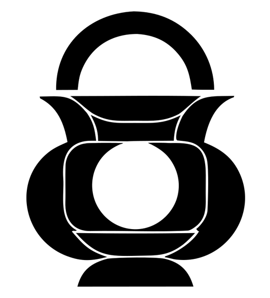 Layered Overlap Arch-Handle Pot Cauldron Emblem