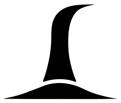 Swiss Minimalist Witch Hat Silhouette Mark
