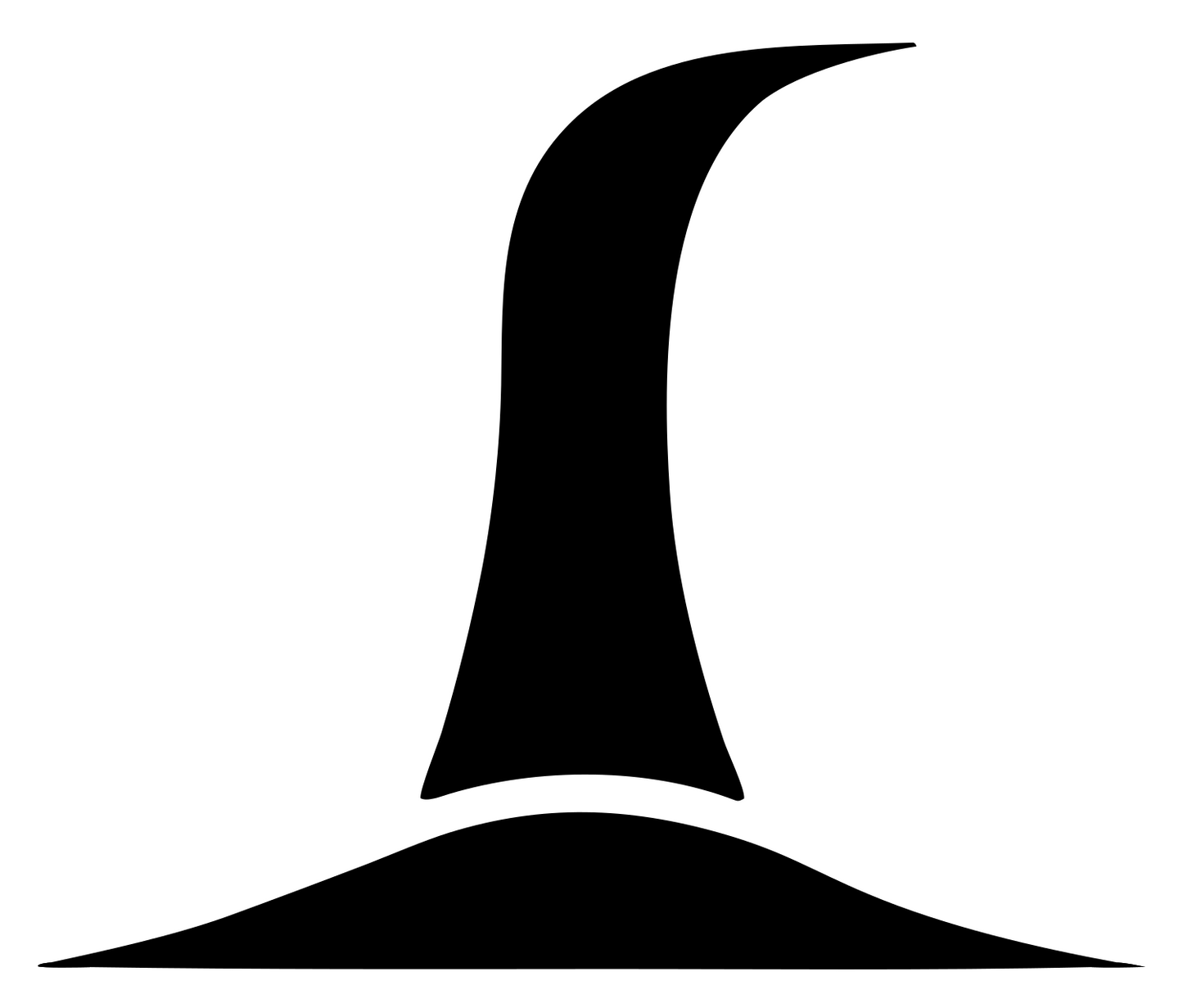 Swiss Minimalist Witch Hat Silhouette Mark #ffffff/#000000