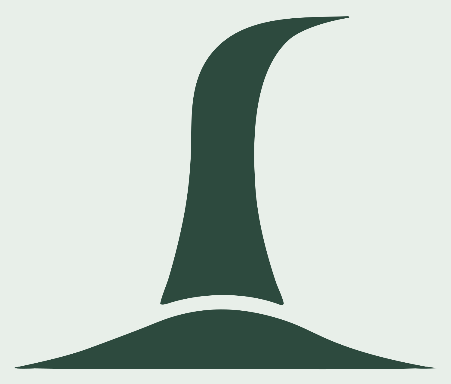Swiss Minimalist Witch Hat Silhouette Mark #e8efe9/#2d4a3e
