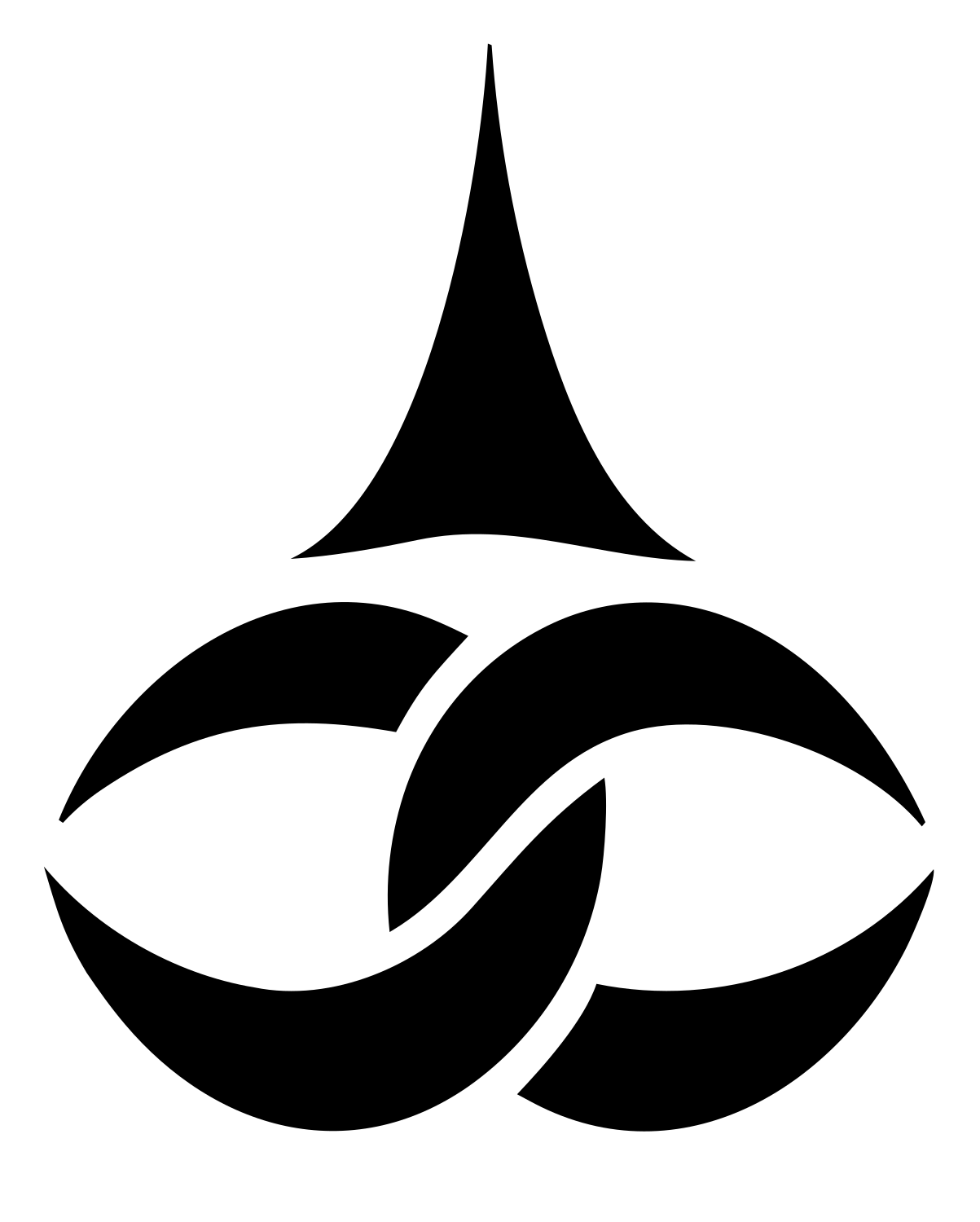 Interlocking Crescent Spire Witch Hat Icon #ffffff/#000000