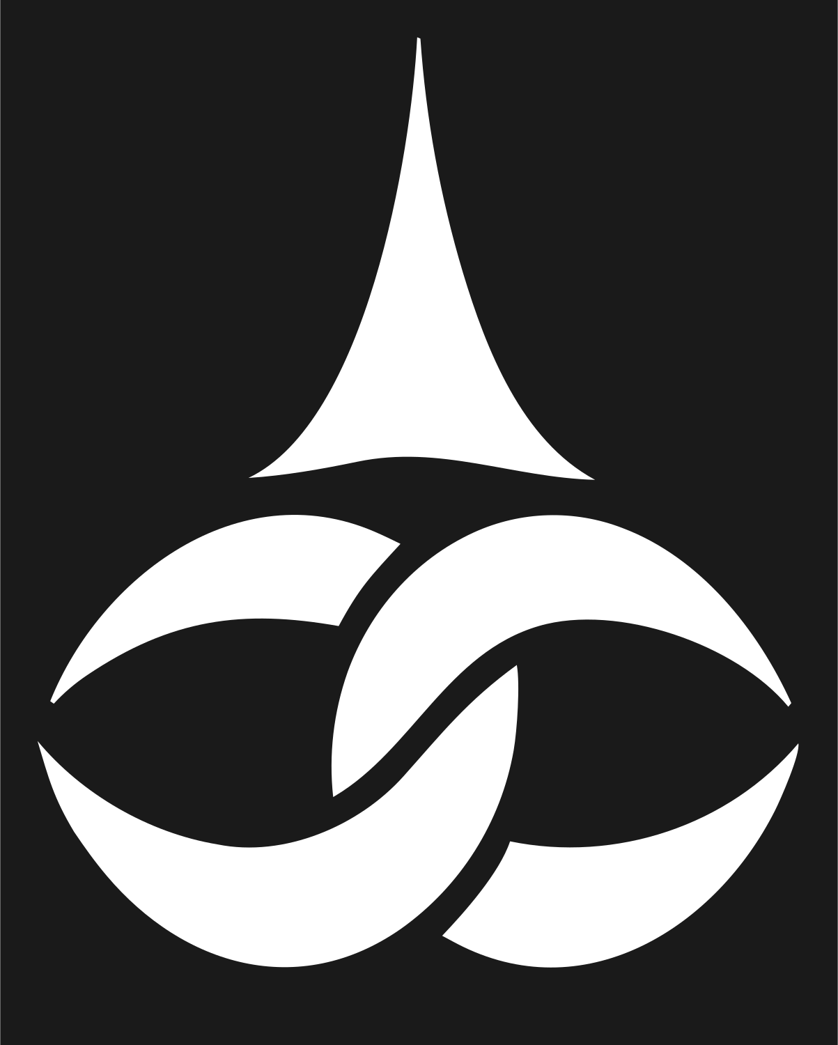 Interlocking Crescent Spire Witch Hat Icon #1a1a1a/#ffffff
