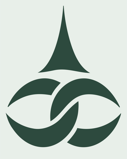 Interlocking Crescent Spire Witch Hat Icon #e8efe9/#2d4a3e