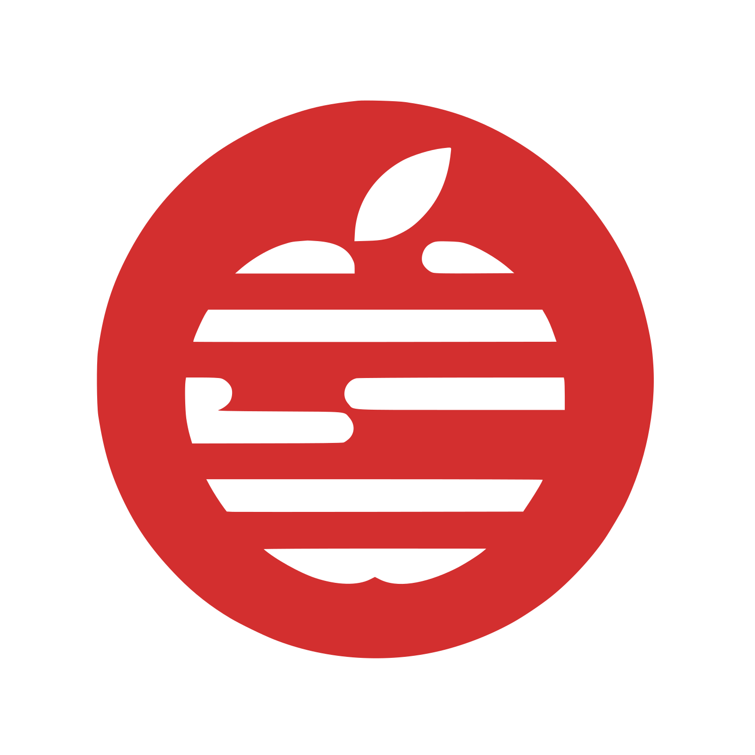 Stripped Apple Logo #D32F2F
