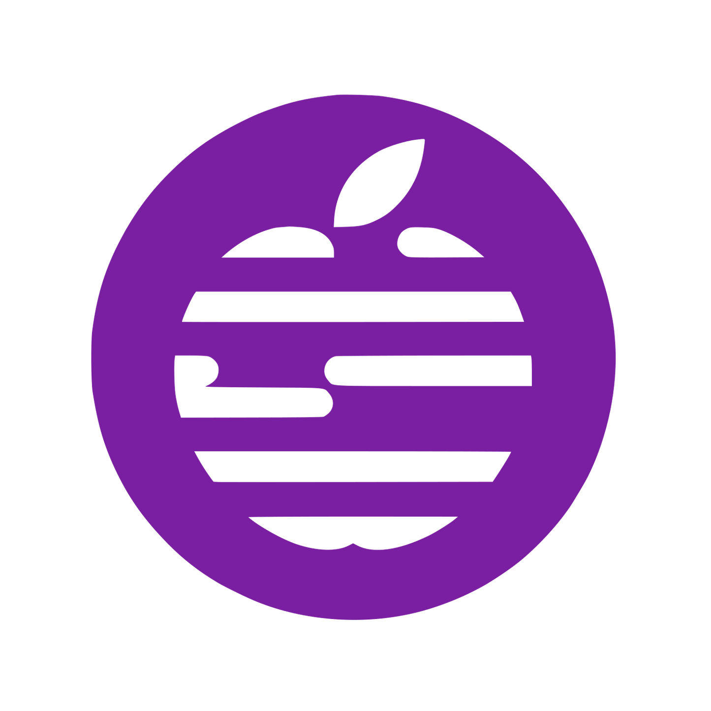 Stripped Apple Logo #7B1FA2