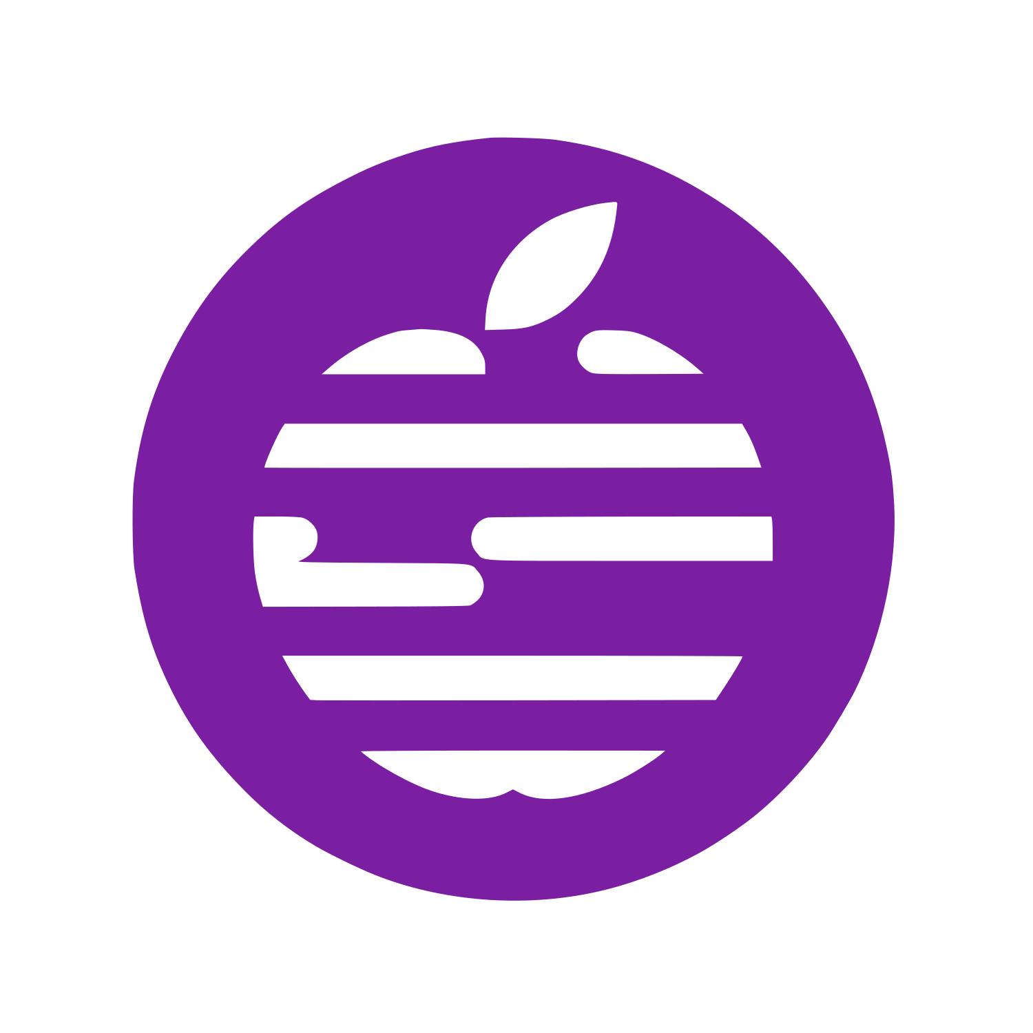 Stripped Apple Logo #7B1FA2