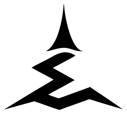 Angular Zigzag Brim Witch Hat Logo #ffffff/#000000