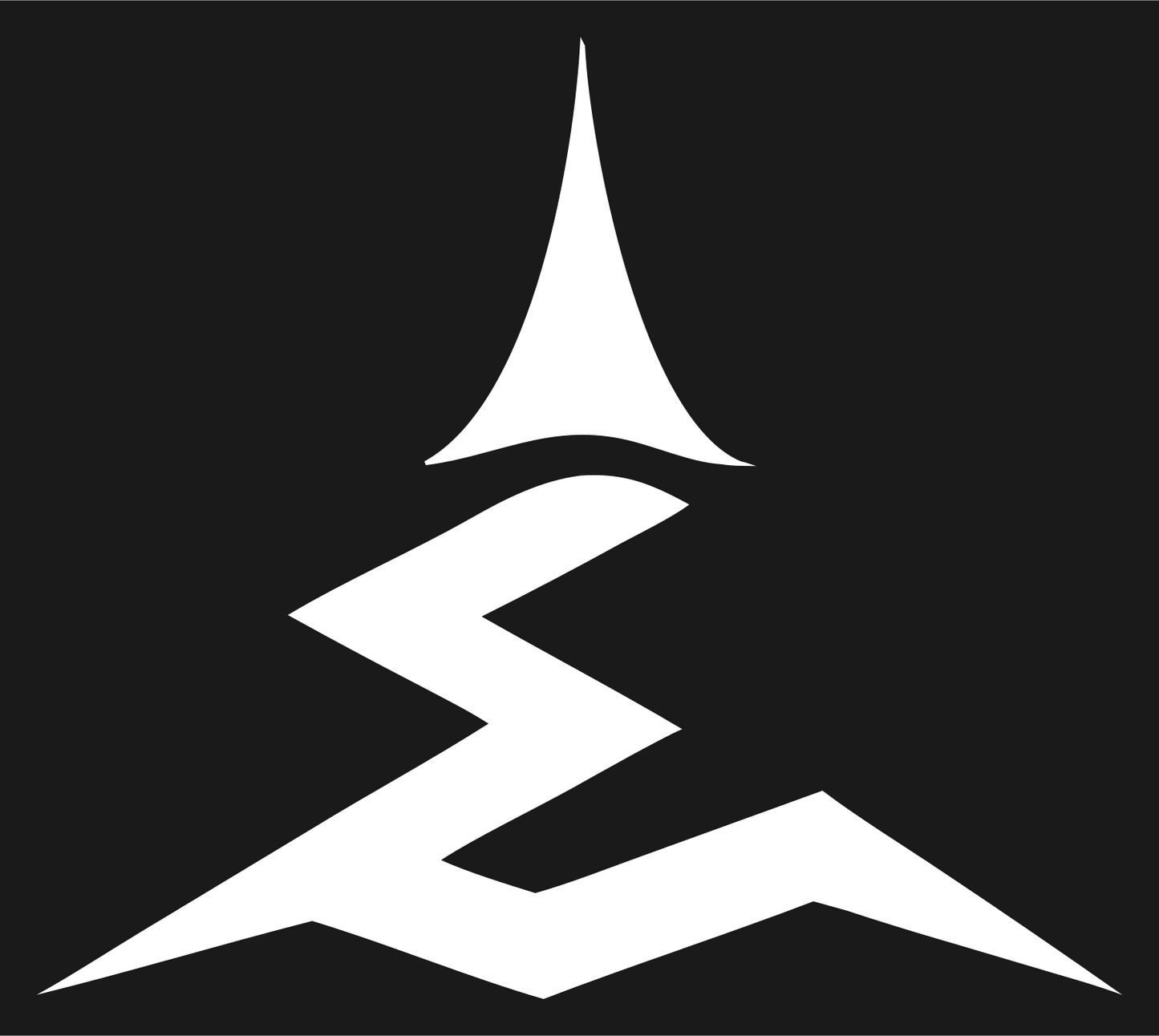 Angular Zigzag Brim Witch Hat Logo #1a1a1a/#ffffff