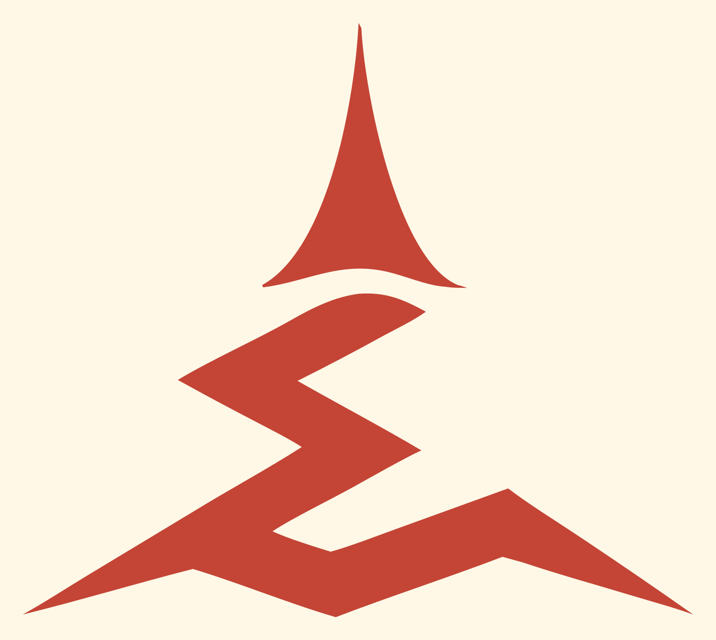Angular Zigzag Brim Witch Hat Logo #fff8e7/#c44536