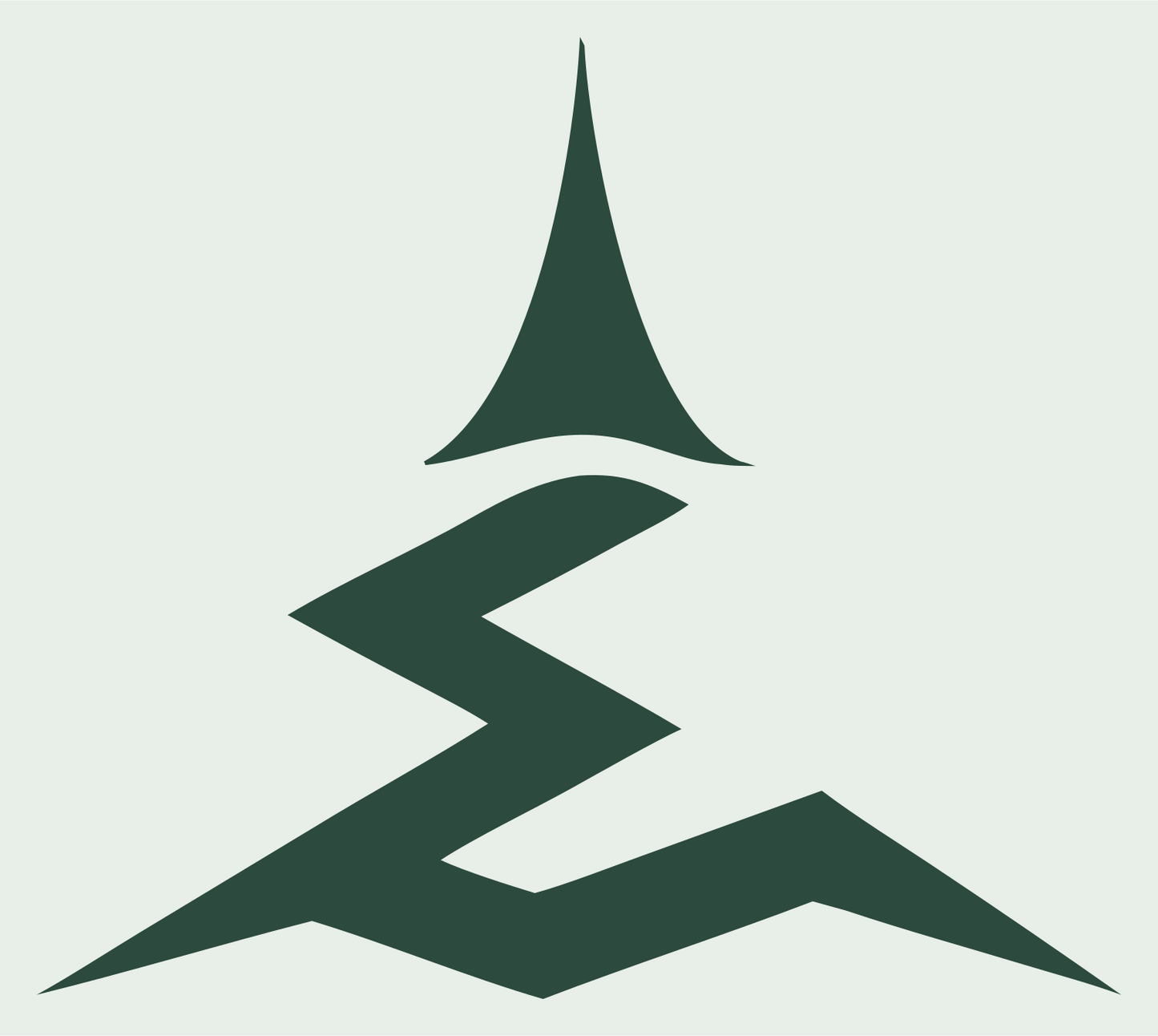 Angular Zigzag Brim Witch Hat Logo #e8efe9/#2d4a3e
