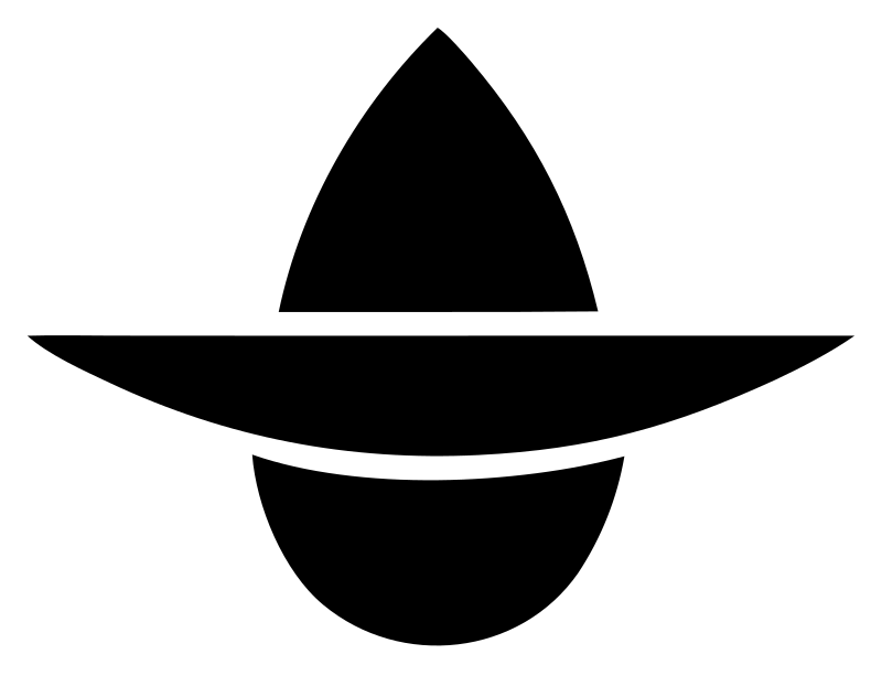 Flat Brim Teardrop Witch Hat Logo