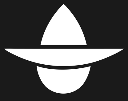 Flat Brim Teardrop Witch Hat Logo #1a1a1a/#ffffff