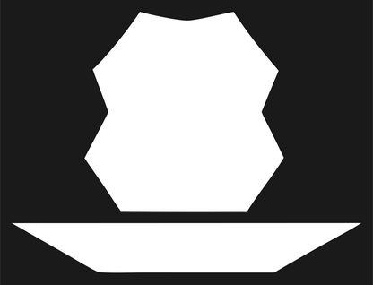 Blocky Faceted Polygon Witch Hat Badge #1a1a1a/#ffffff