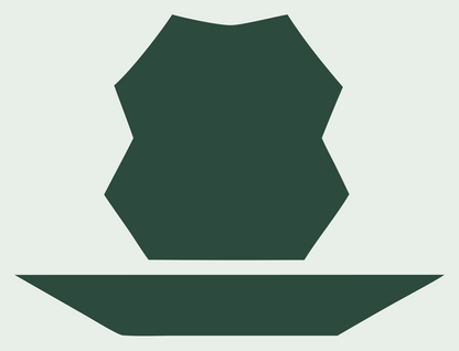 Blocky Faceted Polygon Witch Hat Badge #e8efe9/#2d4a3e