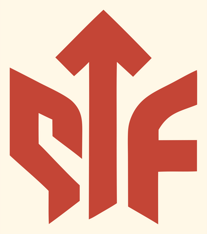 Bold Monogram Arrow Upward Initials Emblem #fff8e7/#c44536