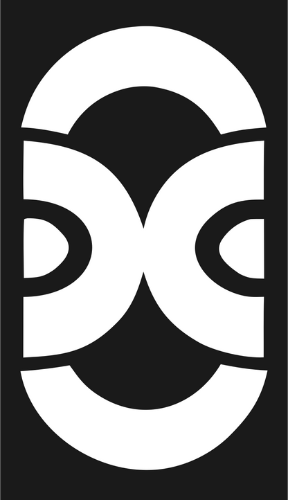 Pictogram Stacked Oval Eyes Totem Badge #1a1a1a/#ffffff