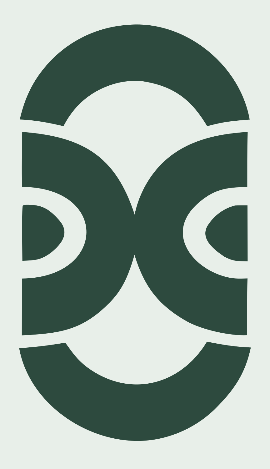 Pictogram Stacked Oval Eyes Totem Badge #e8efe9/#2d4a3e