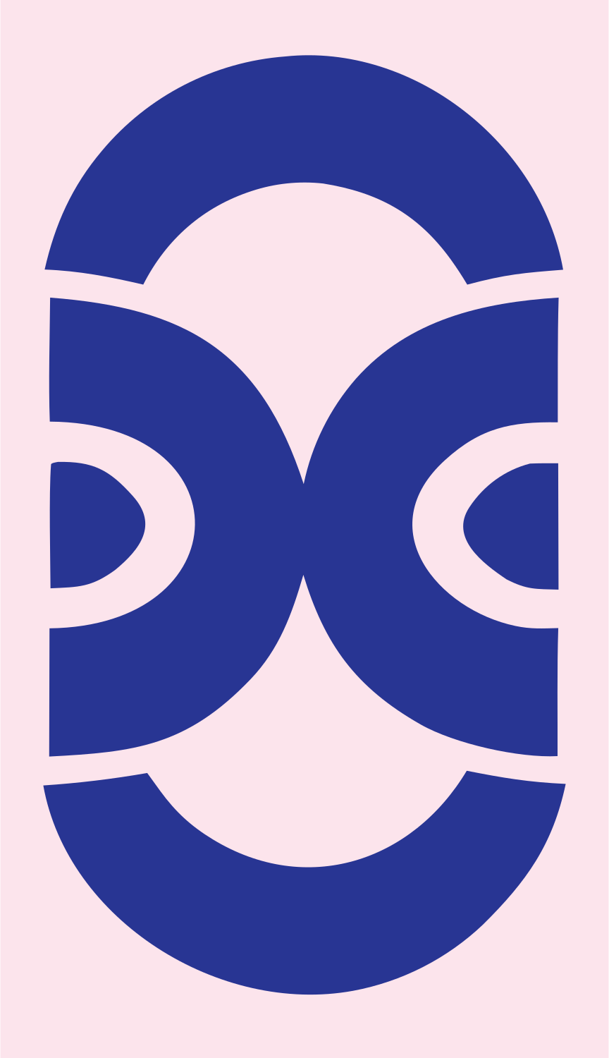 Pictogram Stacked Oval Eyes Totem Badge #fce4ec/#283593