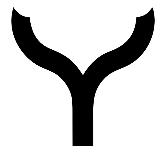 Pictogram Curved Whale Tail Flukes Mark