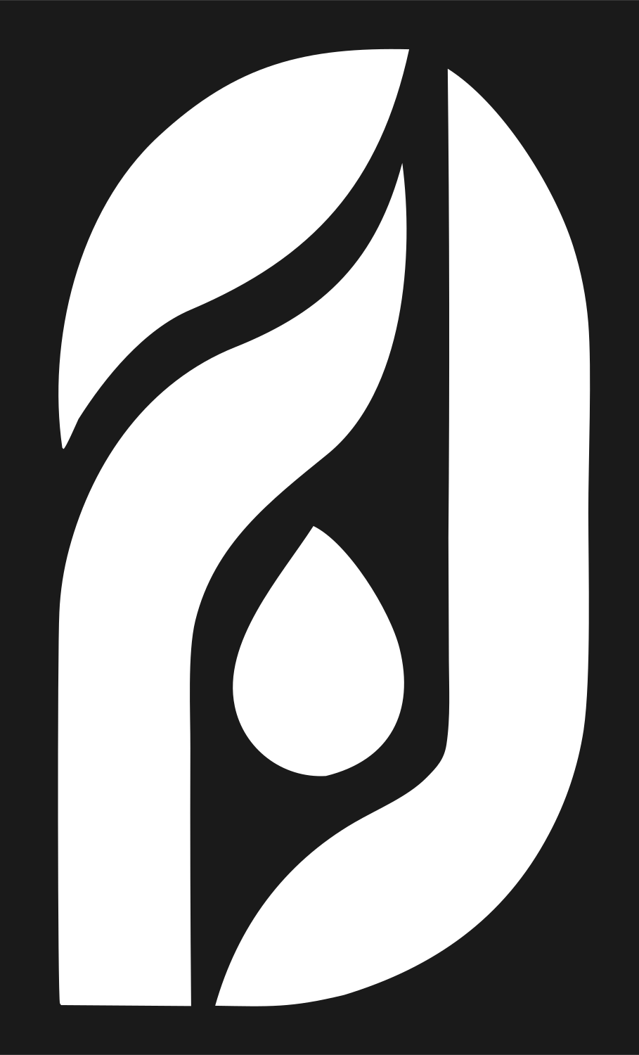 Pictogram Flame Drop Serpentine Flow Crest #1a1a1a/#ffffff
