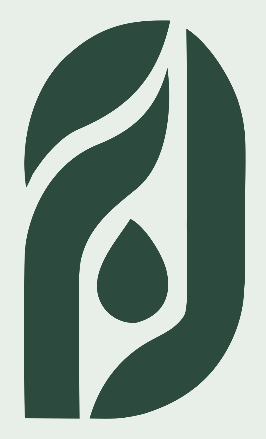 Pictogram Flame Drop Serpentine Flow Crest #e8efe9/#2d4a3e