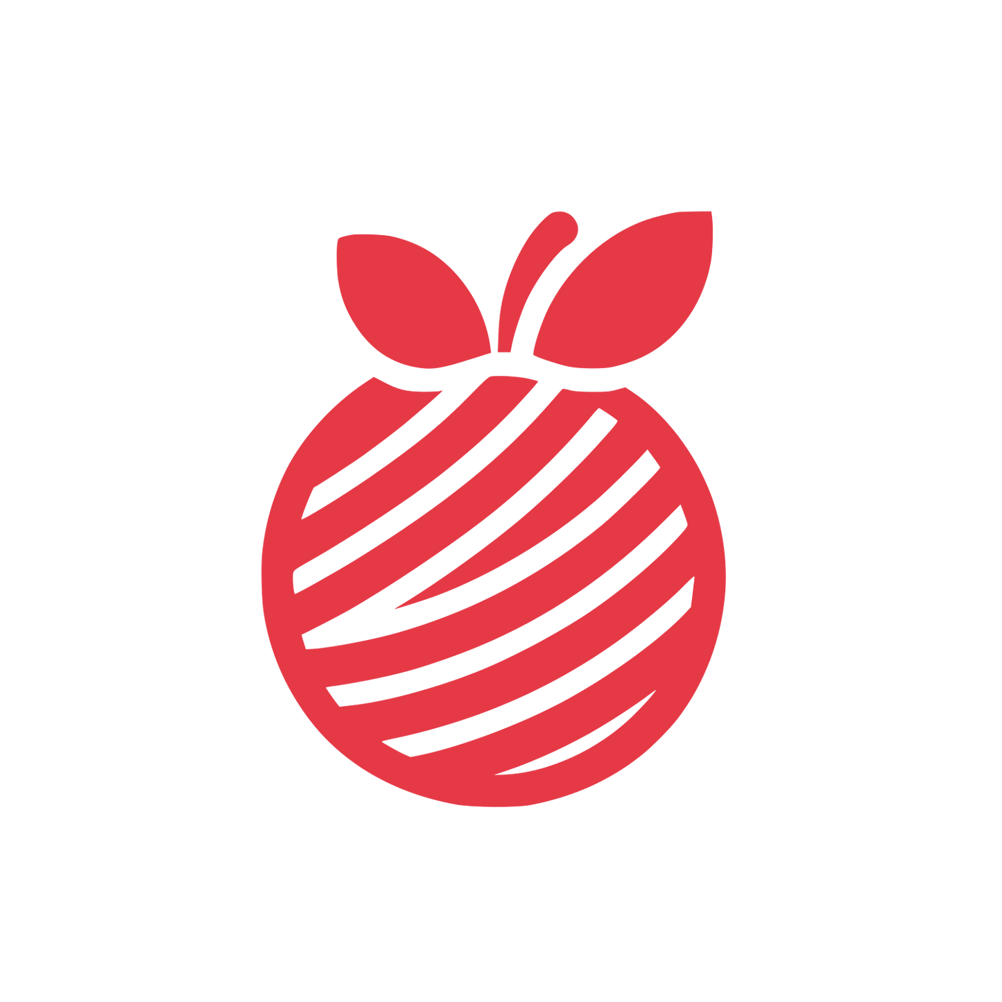 Striped Apple Logo #E63946