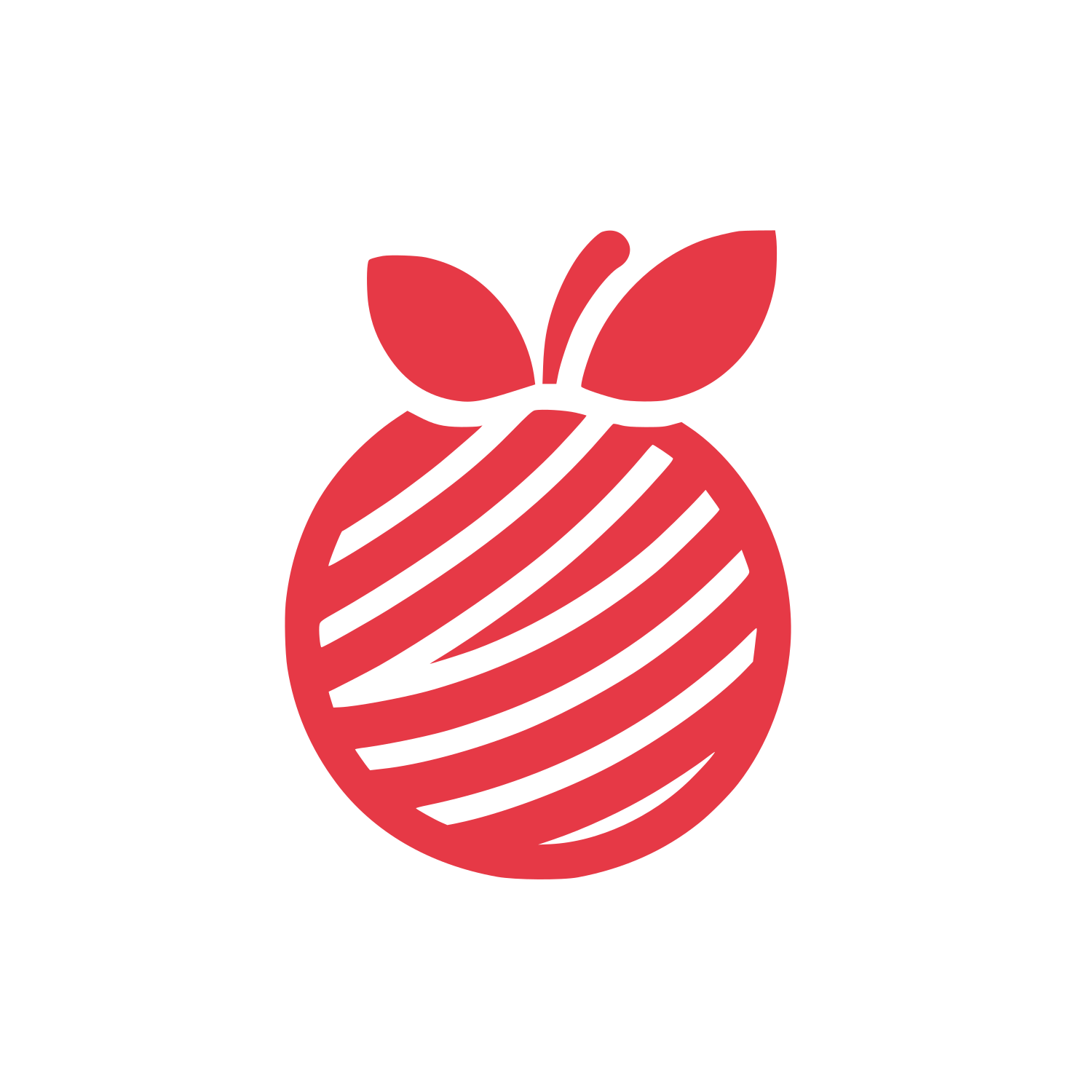 Striped Apple Logo #E63946