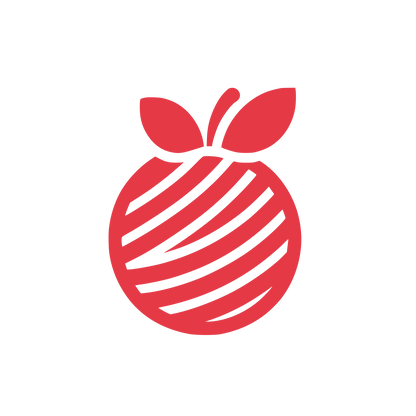 Striped Apple Logo #E63946