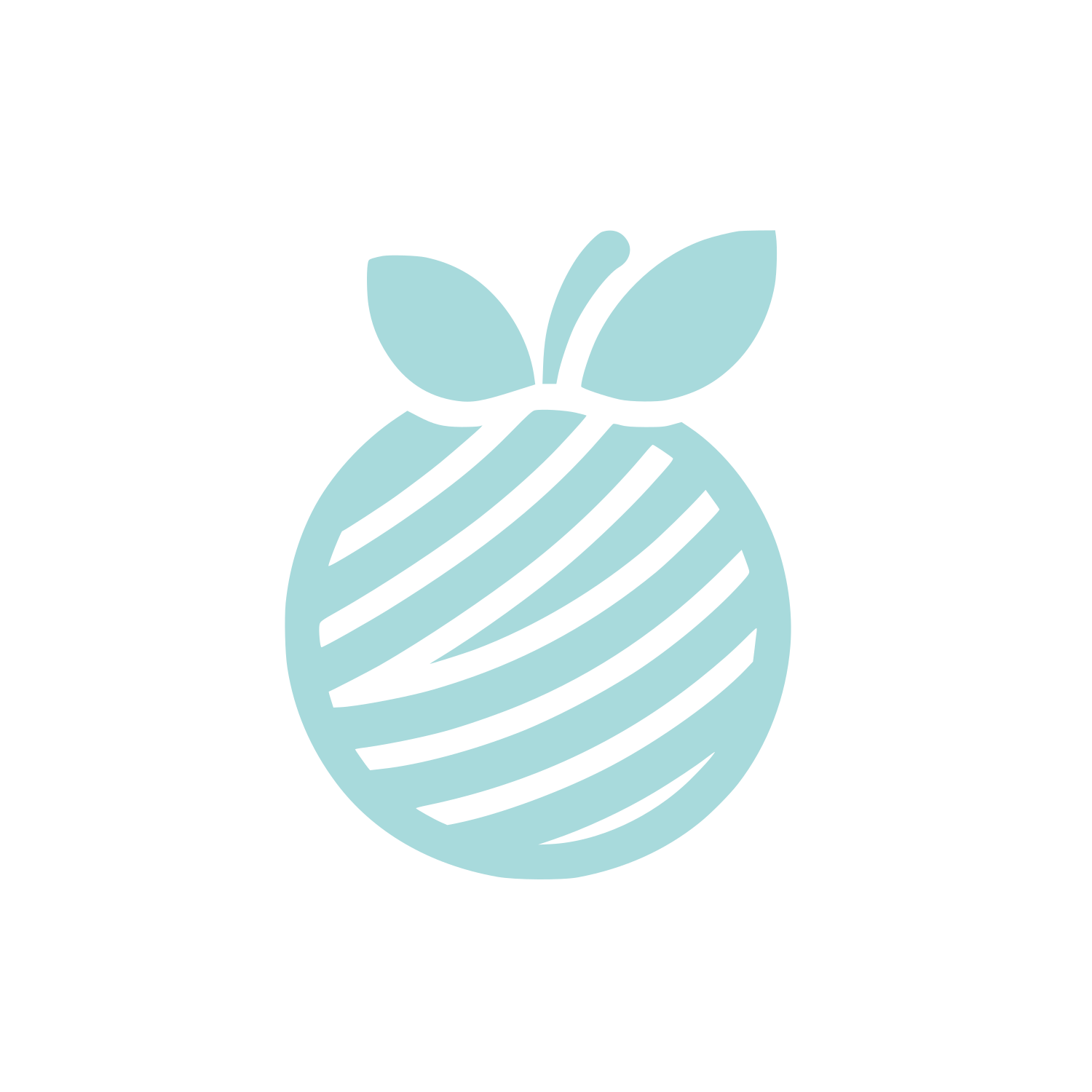 Striped Apple Logo #A8DADC