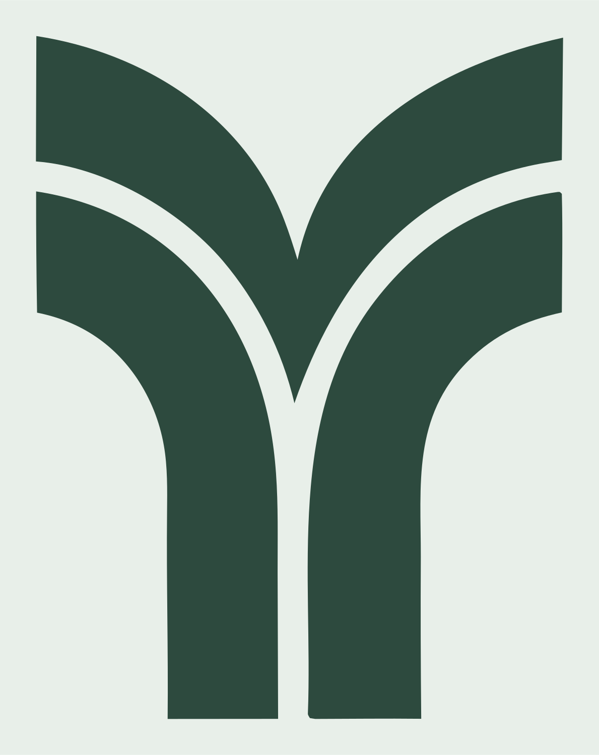 Pictogram Split Tree Trunk Branching Mark #e8efe9/#2d4a3e
