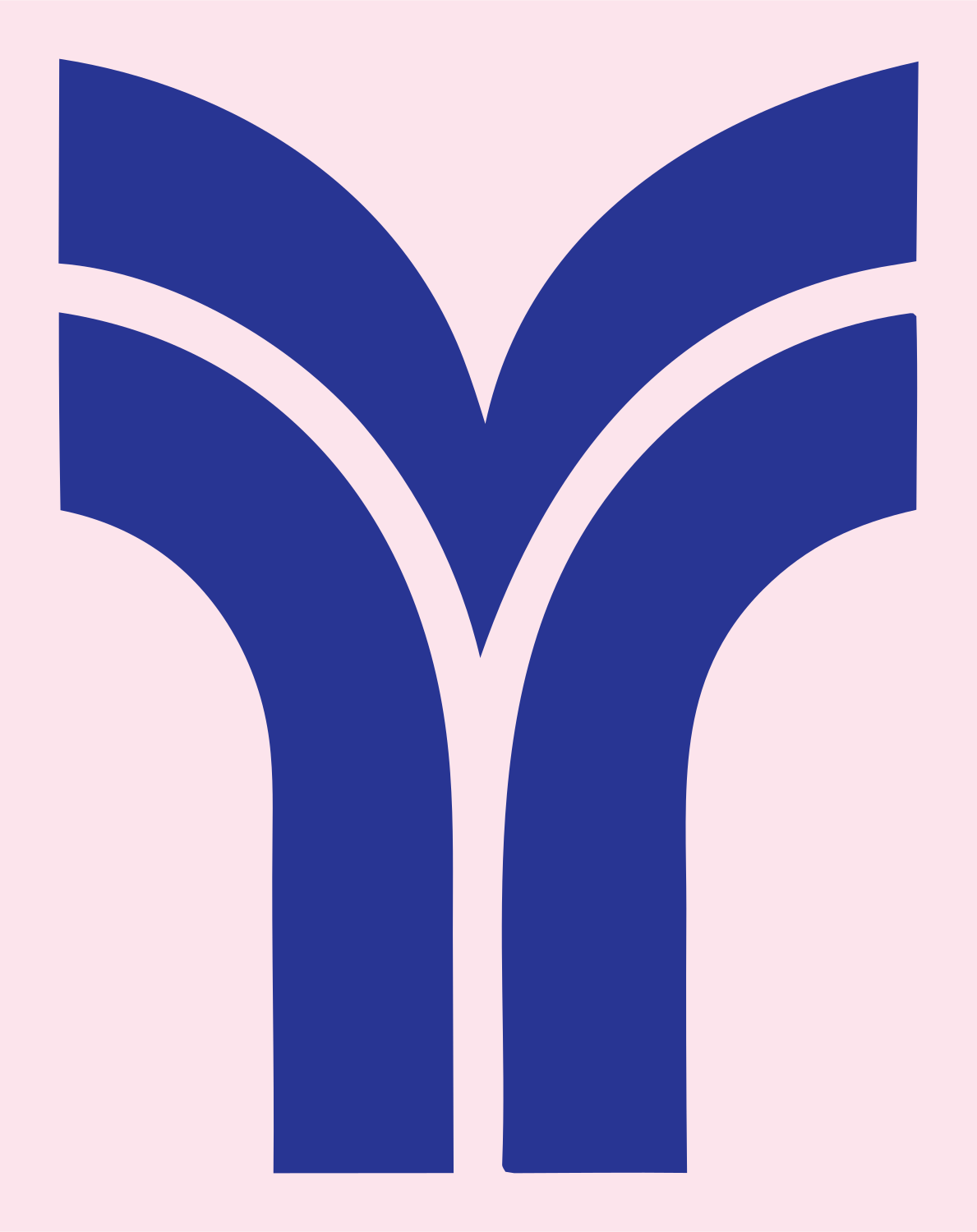 Pictogram Split Tree Trunk Branching Mark #fce4ec/#283593
