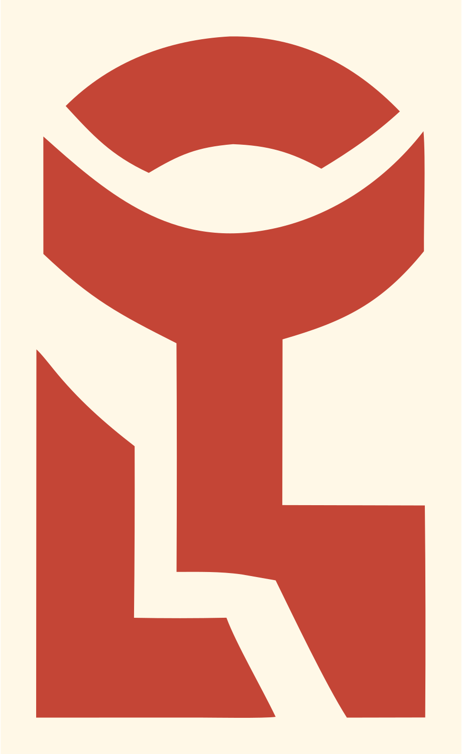 Pictogram Chalice Goblet Key Symbol Badge #fff8e7/#c44536