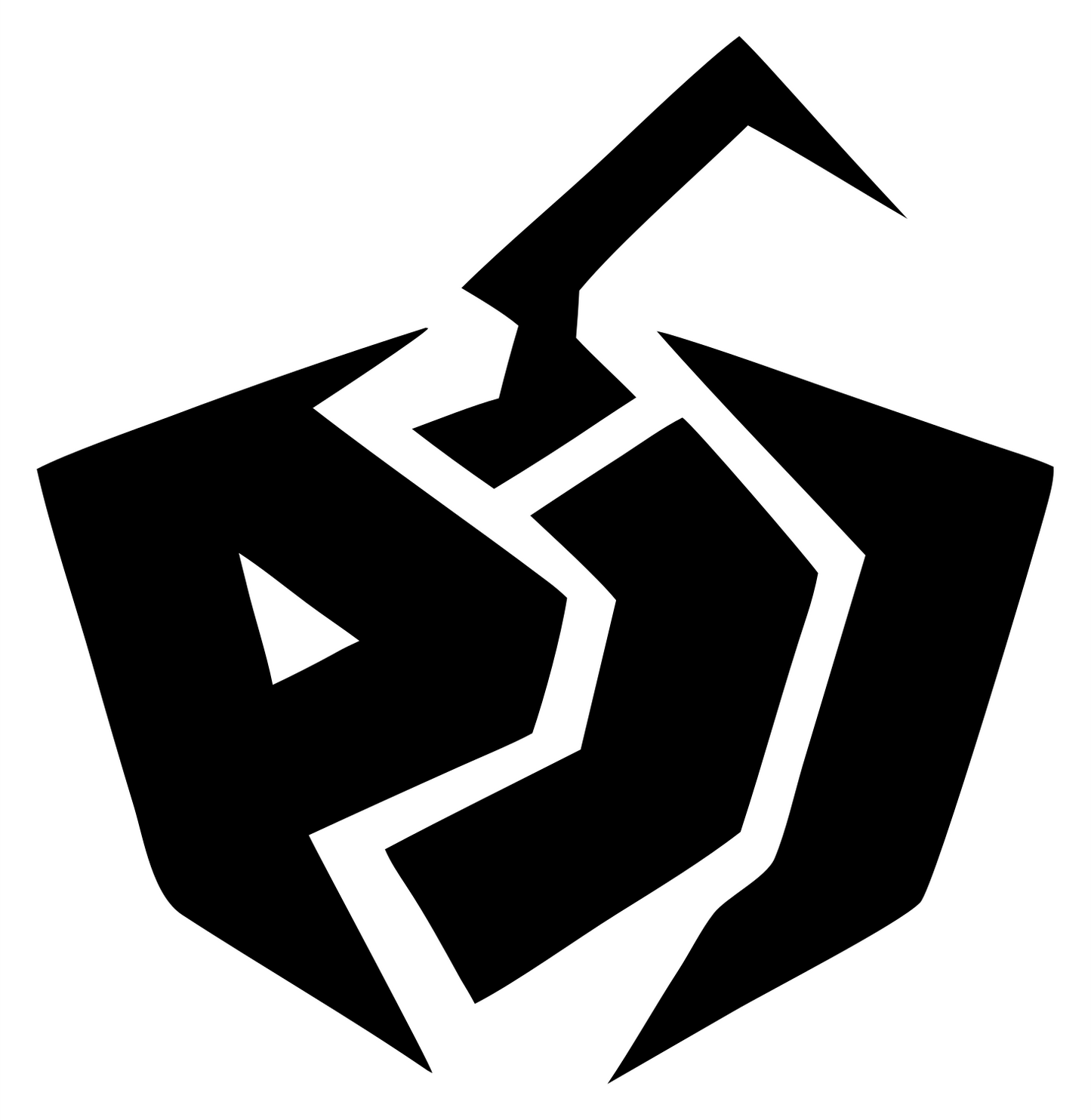 Industrial Fractured Pumpkin Shield Emblem #ffffff/#000000
