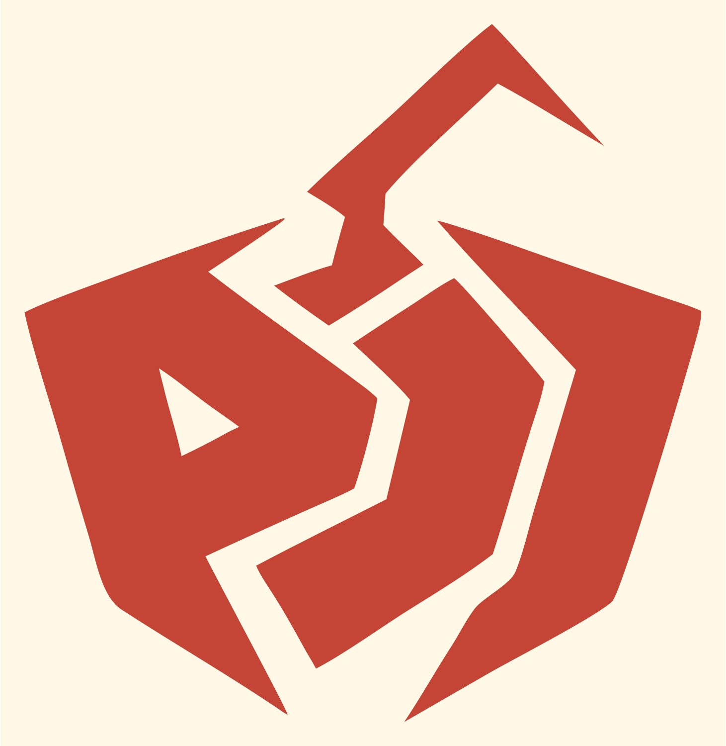 Industrial Fractured Pumpkin Shield Emblem #fff8e7/#c44536