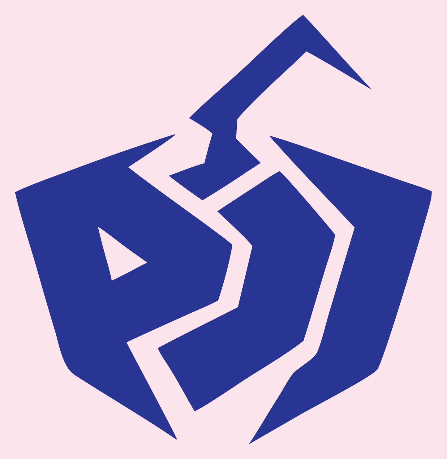 Industrial Fractured Pumpkin Shield Emblem #fce4ec/#283593