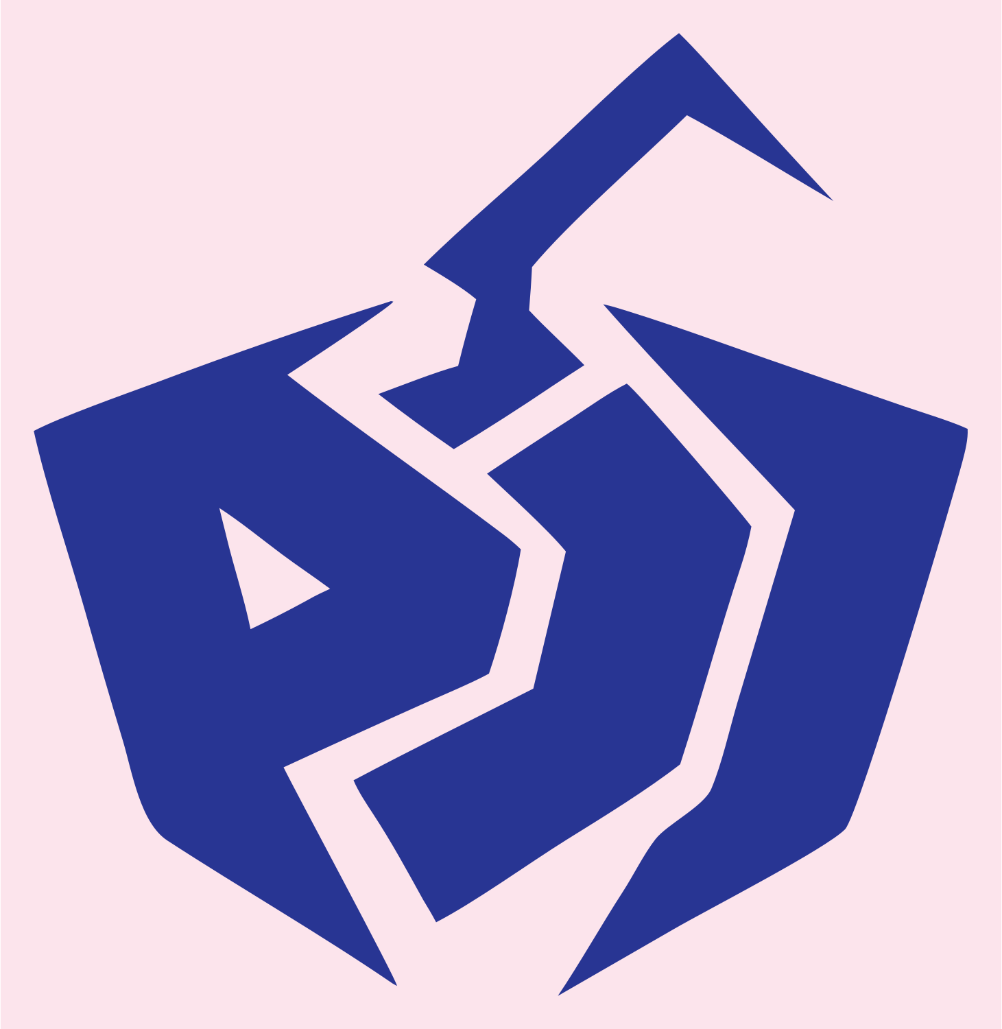 Industrial Fractured Pumpkin Shield Emblem #fce4ec/#283593