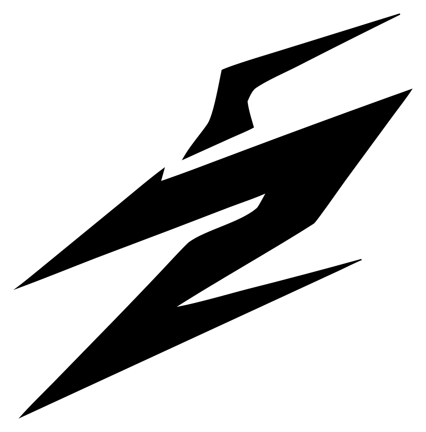 Jagged Slash Dual Lightning Strike Mark #ffffff/#000000