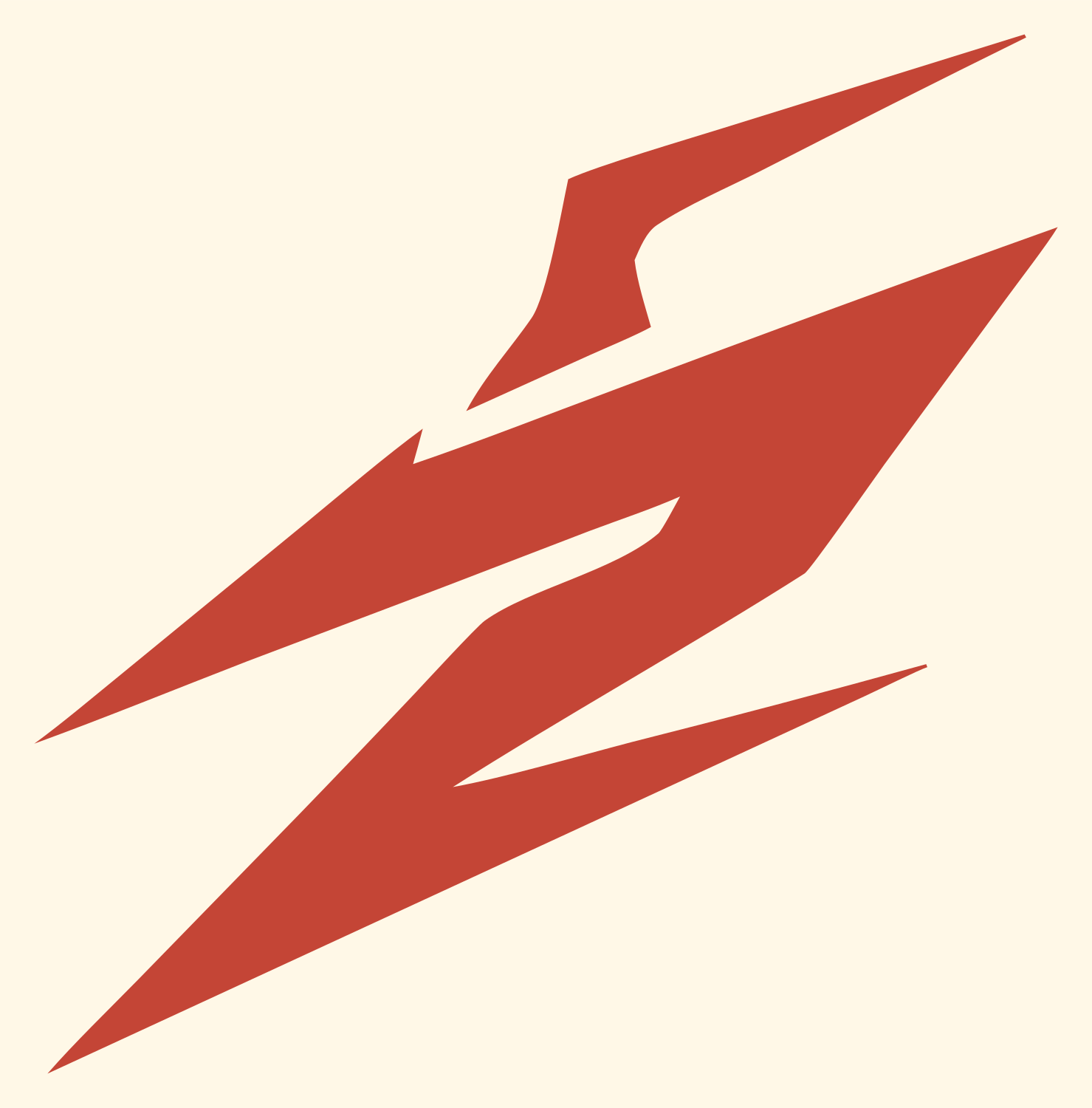 Jagged Slash Dual Lightning Strike Mark #fff8e7/#c44536