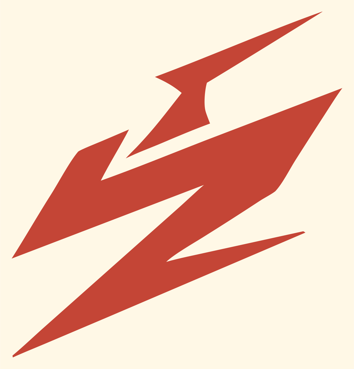 Industrial Stacked Dual Bolt Slash Mark #fff8e7/#c44536