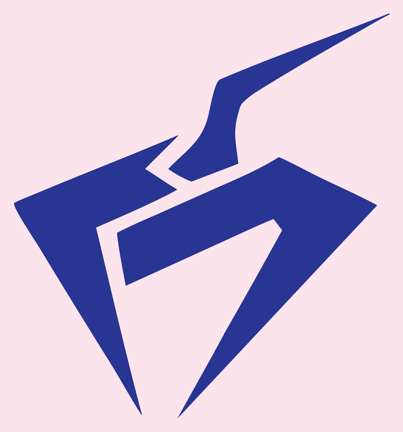Angular Cracked Pumpkin Fragment Industrial Badge #fce4ec/#283593