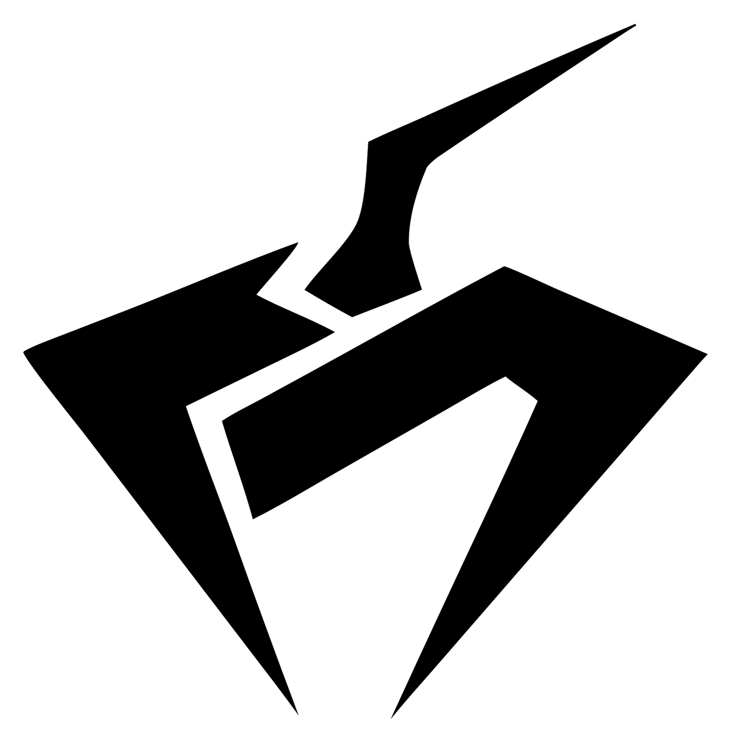 Fractured Angular Pumpkin Spike Industrial Mark #ffffff/#000000