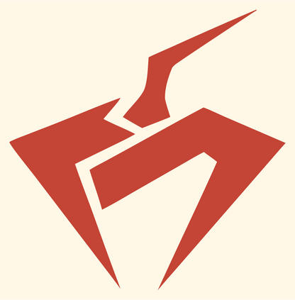Fractured Angular Pumpkin Spike Industrial Mark #fff8e7/#c44536