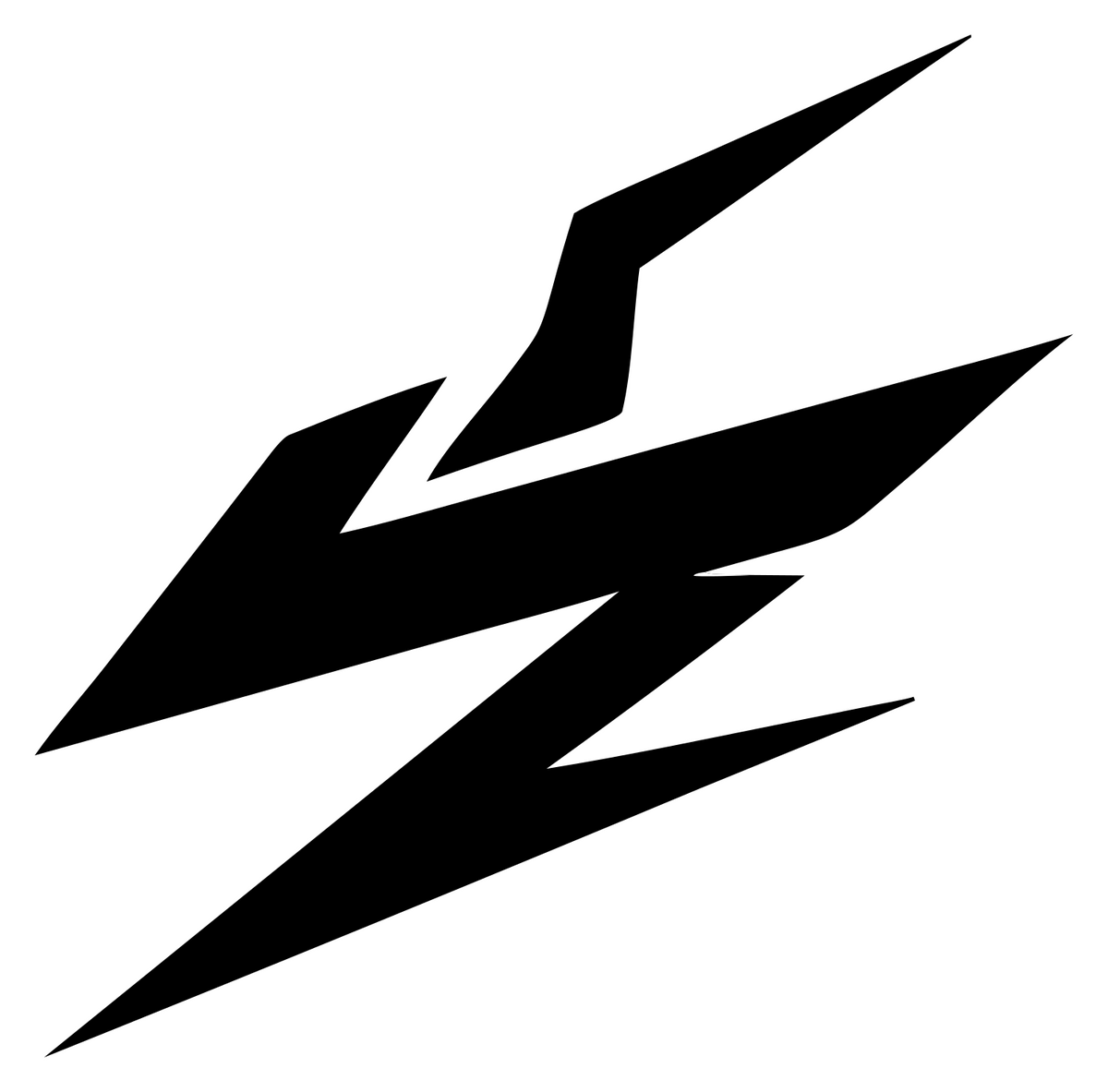 Razor Split Triple Bolt Energy Badge #ffffff/#000000