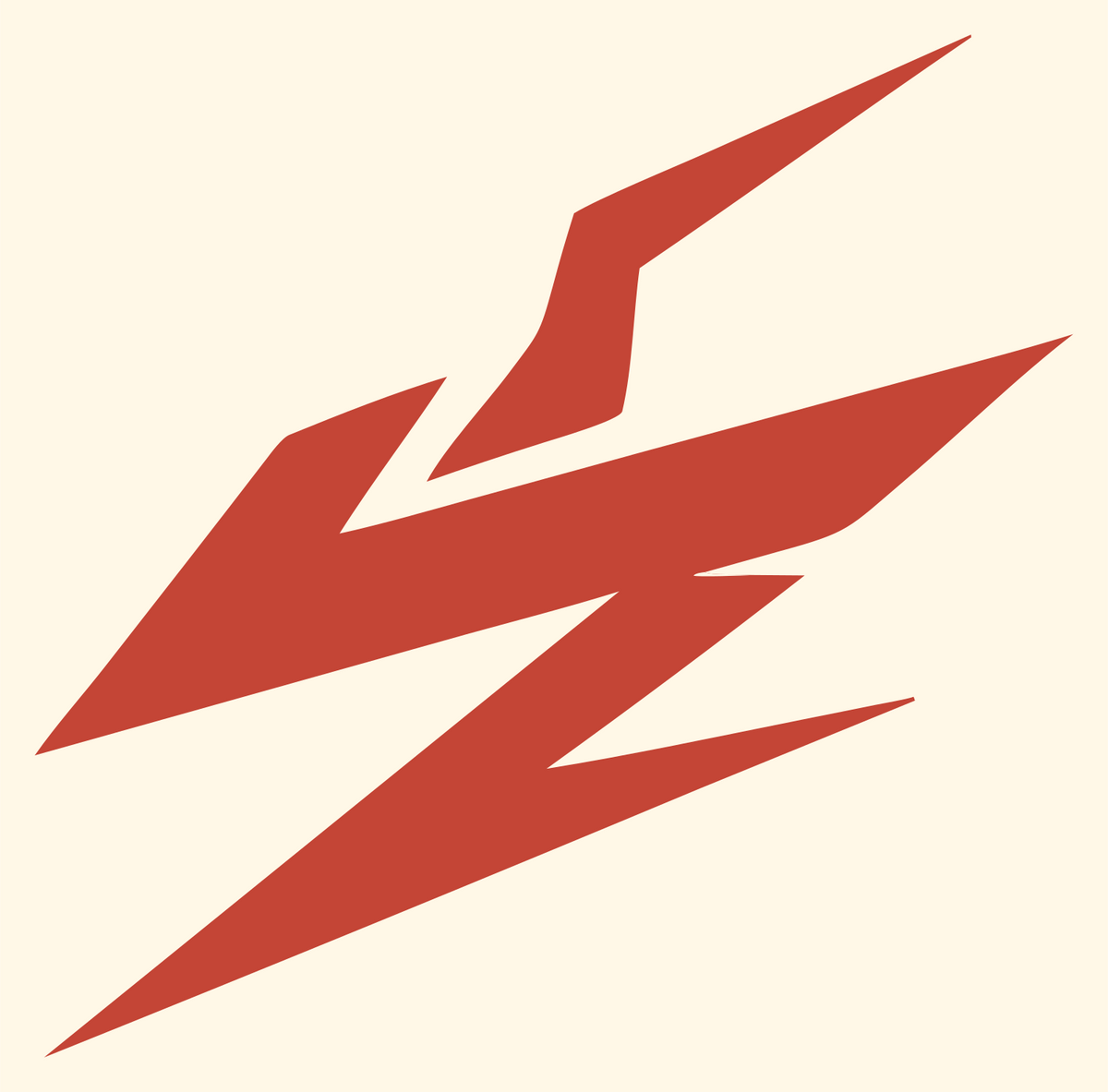 Razor Split Triple Bolt Energy Badge #fff8e7/#c44536