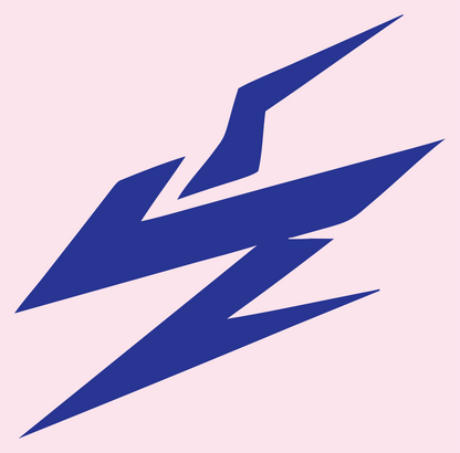 Razor Split Triple Bolt Energy Badge #fce4ec/#283593